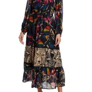 FARM Rio Vibrant Long Sleeve Maxi Dress